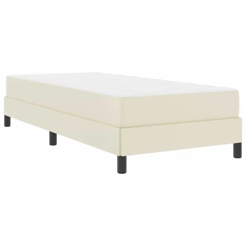 Struttura del letto con materasso Crema 100 x 200 cm Tessuto