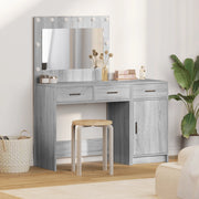 Set da 2 Pezzi per Tavolo da Trucco con LED Grigio in Legno Ingegnerizzato
