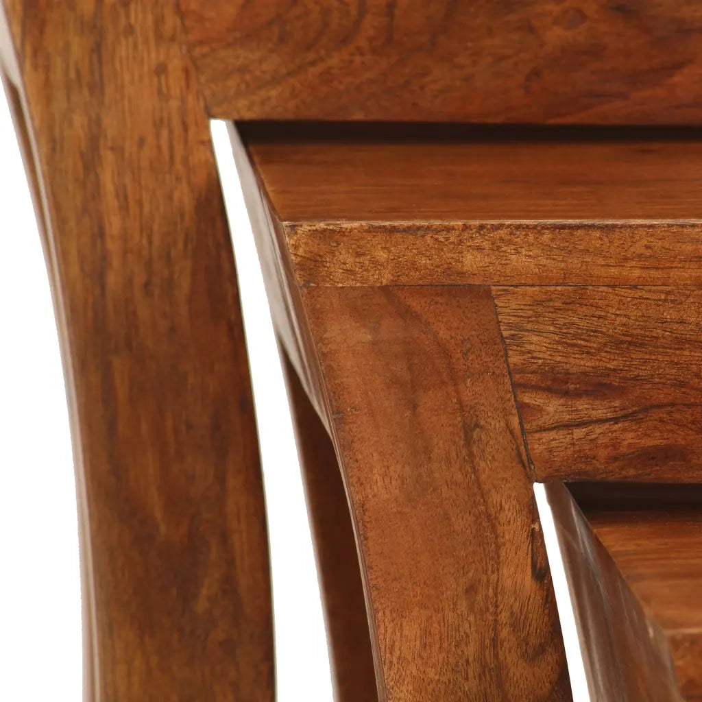 Tavolini Impilabili 3 pz | Tavolo laterale Massello di Acacia 50x35x50 cm Marrone