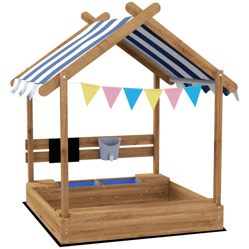 Casetta da gioco con sabbiera e lavandino per bambini ¨C zephmum ¨C 124x116x146 cm nero