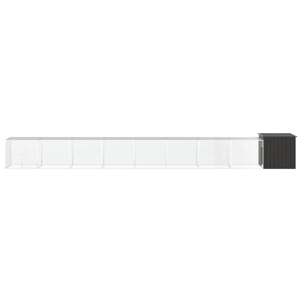 Recinto per pollaio in acciaio zincato antracite 900 x 91 x 100 cm 02_0043935