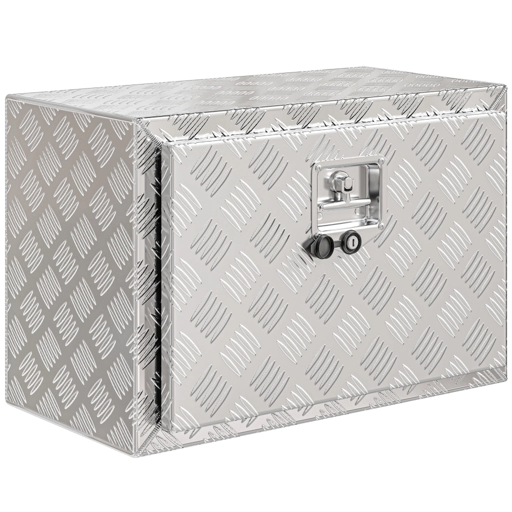 Cassetta degli Attrezzi Box Portautensili 60,9x35,5x40,6cm in Alluminio Argento
