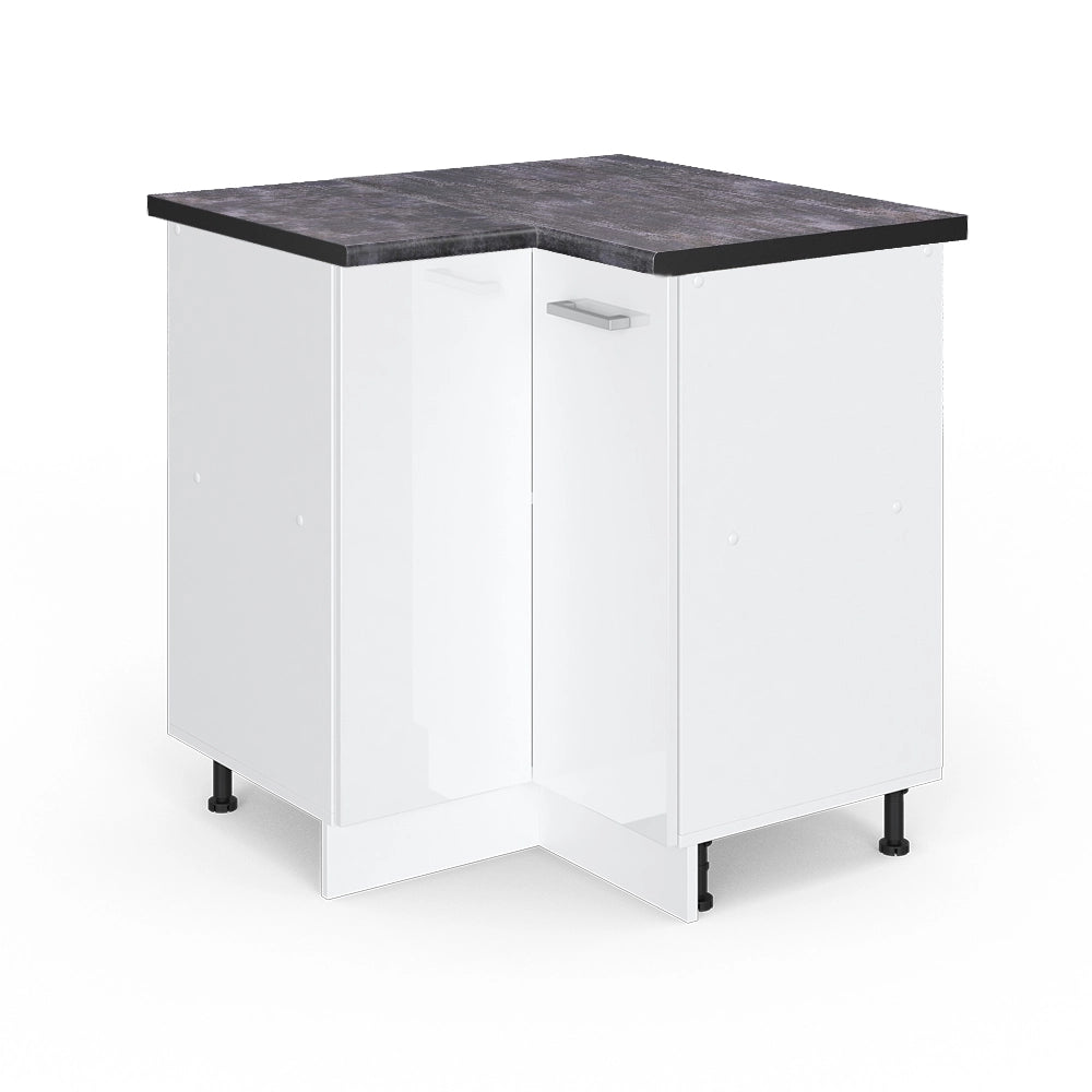 Vicco Mobile ad angolo cucina Bianco lucido 75.6 cm , PL Antracite