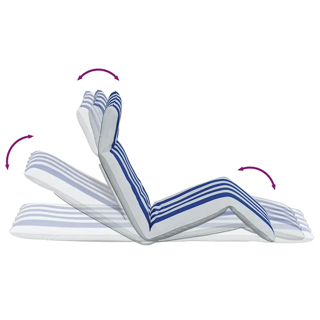 vidaXL Lettino Pieghevole Blu e Bianco 175x54x8,5 cm in Tessuto Oxford