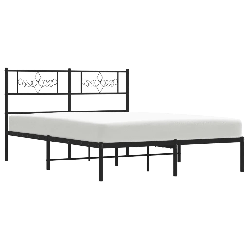 Giroletto con Testiera in Metallo Nero 140x200 cm 355268