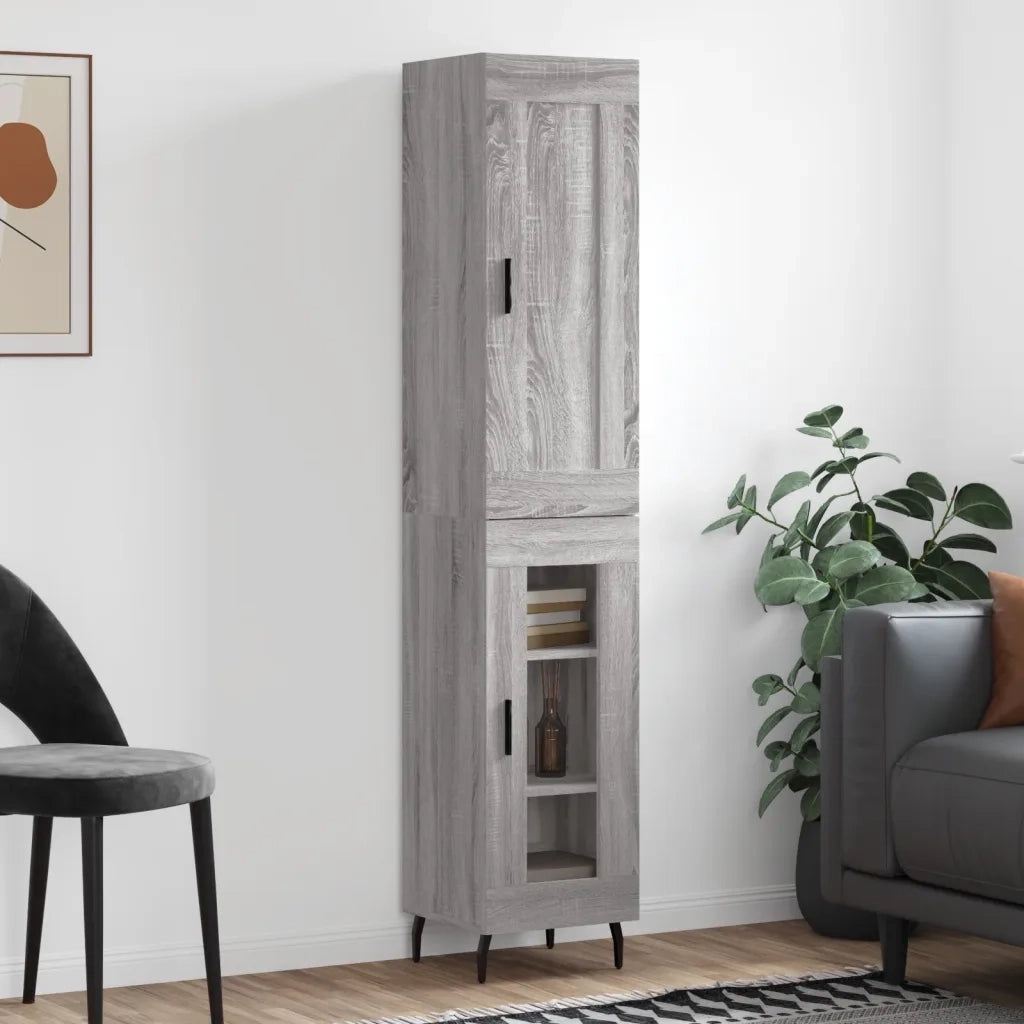 Credenza Grigio Sonoma 34,5x34x180 cm in Legno Multistrato 3200407
