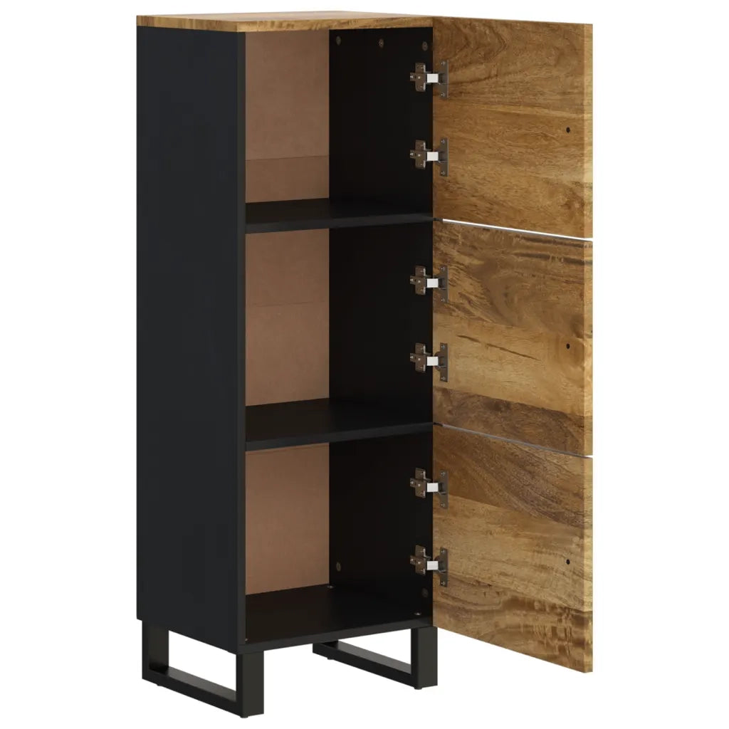 Credenza con 3 Ante 40x33x110 cm Legno Massello Mango e Ferro 352932
