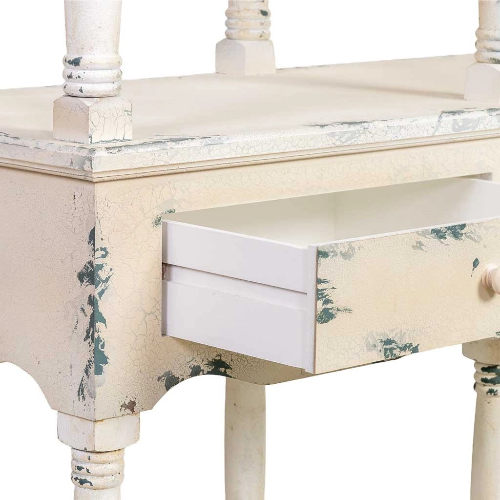 Scaffale in legno bianco invecchiato 129,5x49,5x207h cm