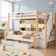 letto a castello in pino bianco 116 x 253 cm