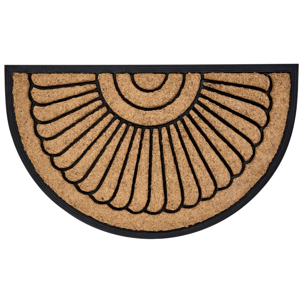 Zerbino in fibra di cocco naturale con retro in gomma antiscivolo 45 x 75 cm Semicircolare Decorazione moderna per interni