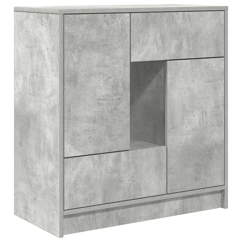 Credenza con Cassetti e Ante Grigio Cemento 70,5x34x74,5 cm 861844