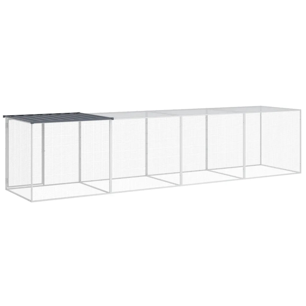 Gabbia Polli con Tetto Antracite 403x98x90 cm Acciaio Zincato 3189040
