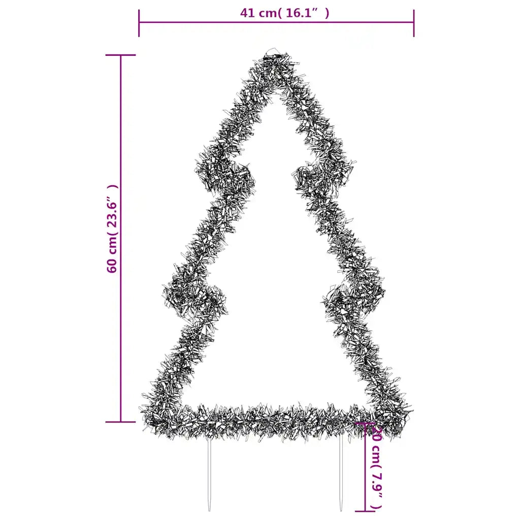 Decorazione Luminosa Natalizia con Picchetti Albero 80LED 60cm 357728