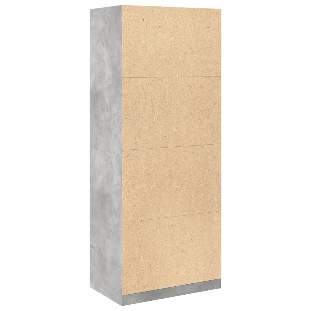 Armadio Grigio Cemento 80x50x200 cm in Legno Multistrato