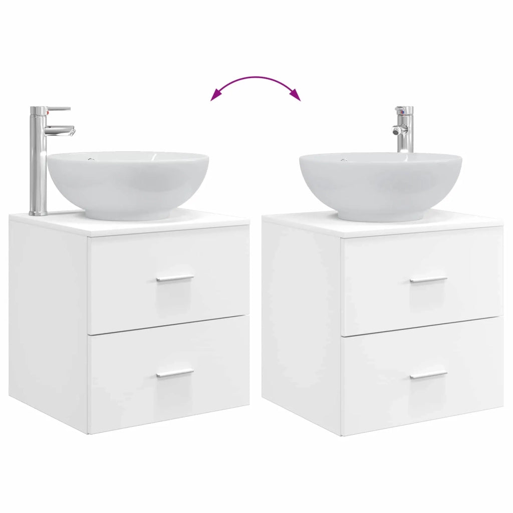 Set di mobili per il bagno 2 pz Bianco Legno ingegnerizzato 3403992