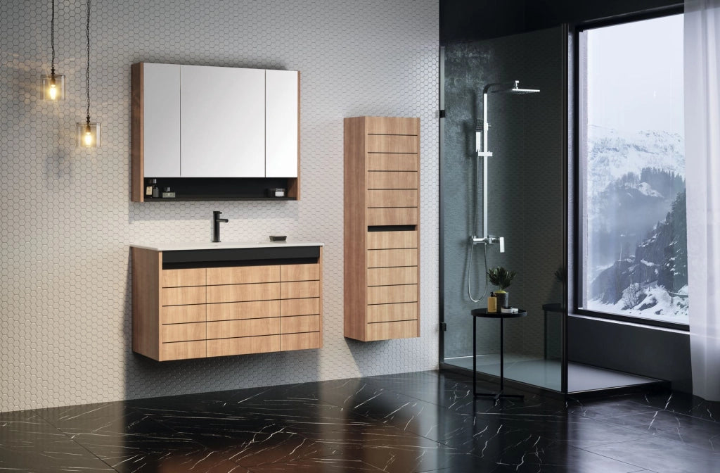 Mobile lavabo "Ricato 100" - 101 x 47 x 62 cm - Noce