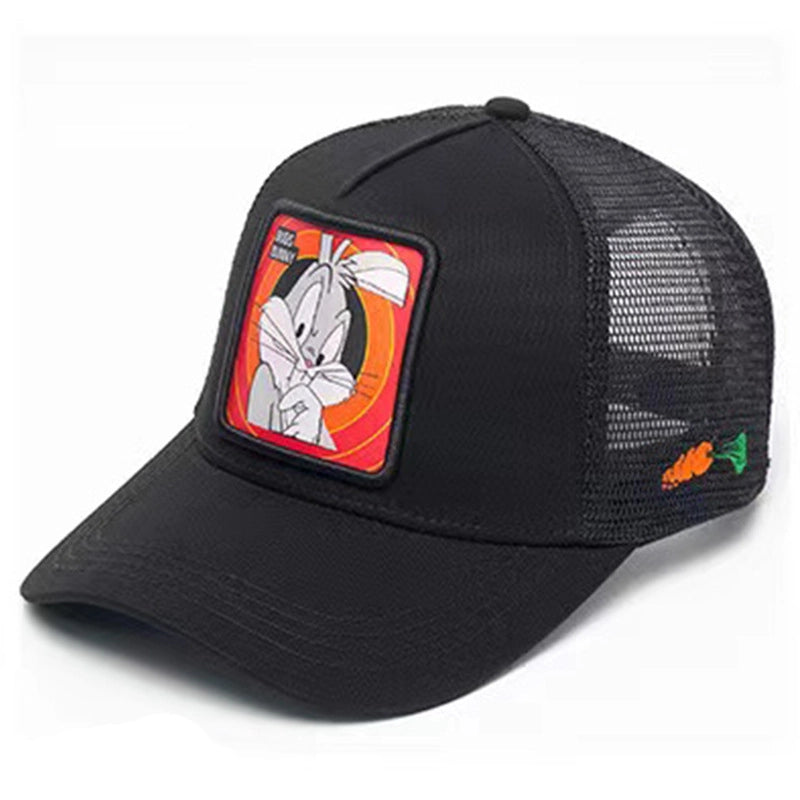 Cappellino da baseball nero con coniglietto