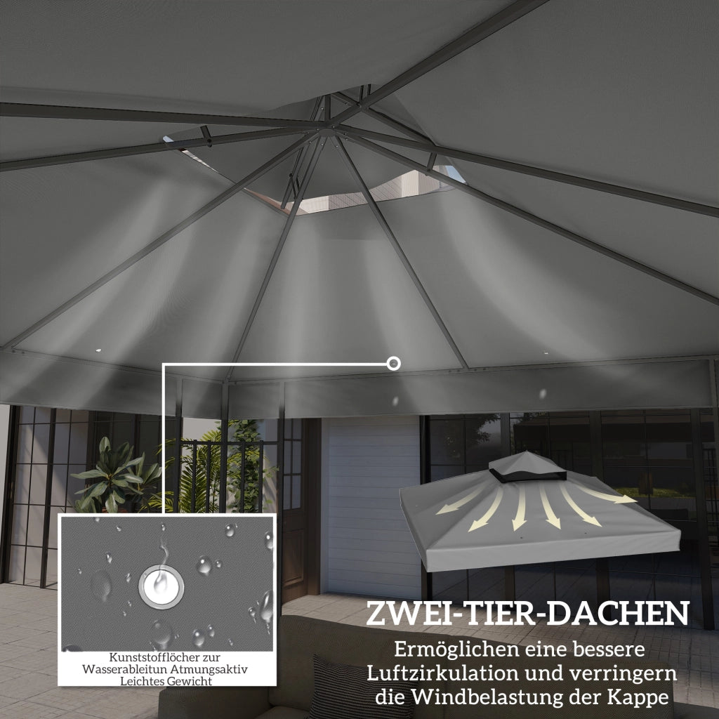 Tenda da giardino 3x3 metri ¨C zephmum ¨C grigio scuro UPF30+