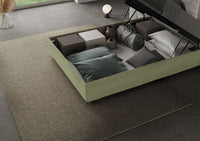 Letto Matrimoniale Francese 140x210 cm con Rete Imbottito in Microfibra Appia Large Tè Verde