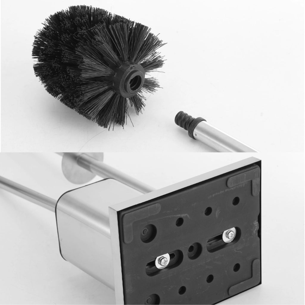 Accessori Bagno da Terra in Acciaio Inox – Piantana Porta Rotolo Carta Igienica con Scopino Water / Porta Salviette Multibraccio – Design Moderno Antiruggine, Base Stabile, Facile da Pulire Modello Enea