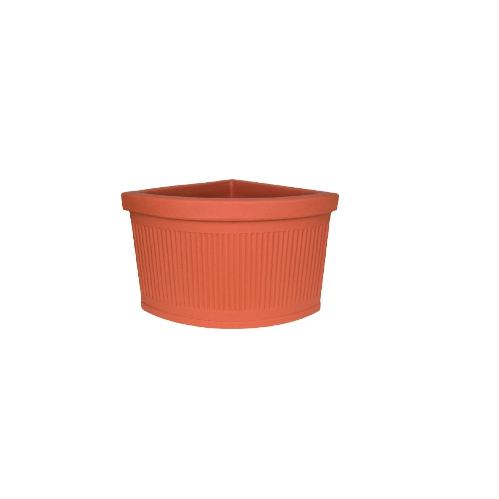Garden Italia Vaso per Piante Angolare Millerighe Basso FAM 47×40 cm in Resina – Made in Italy, Leggero e Antiurto, per Interni ed Esterni Colore: TERRACOTTA