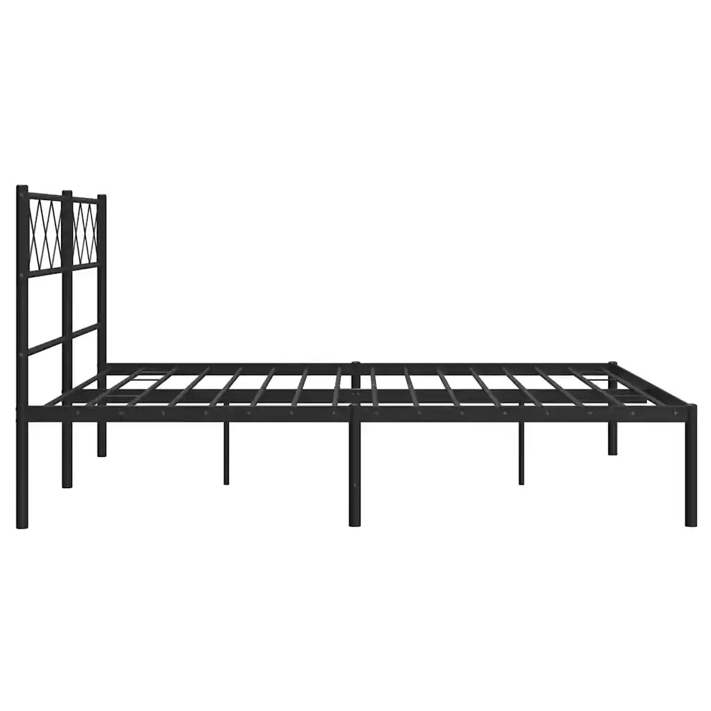 Giroletto con Testiera-Struttura Letto con testiera in Metallo Nero 160x200 cm 796693