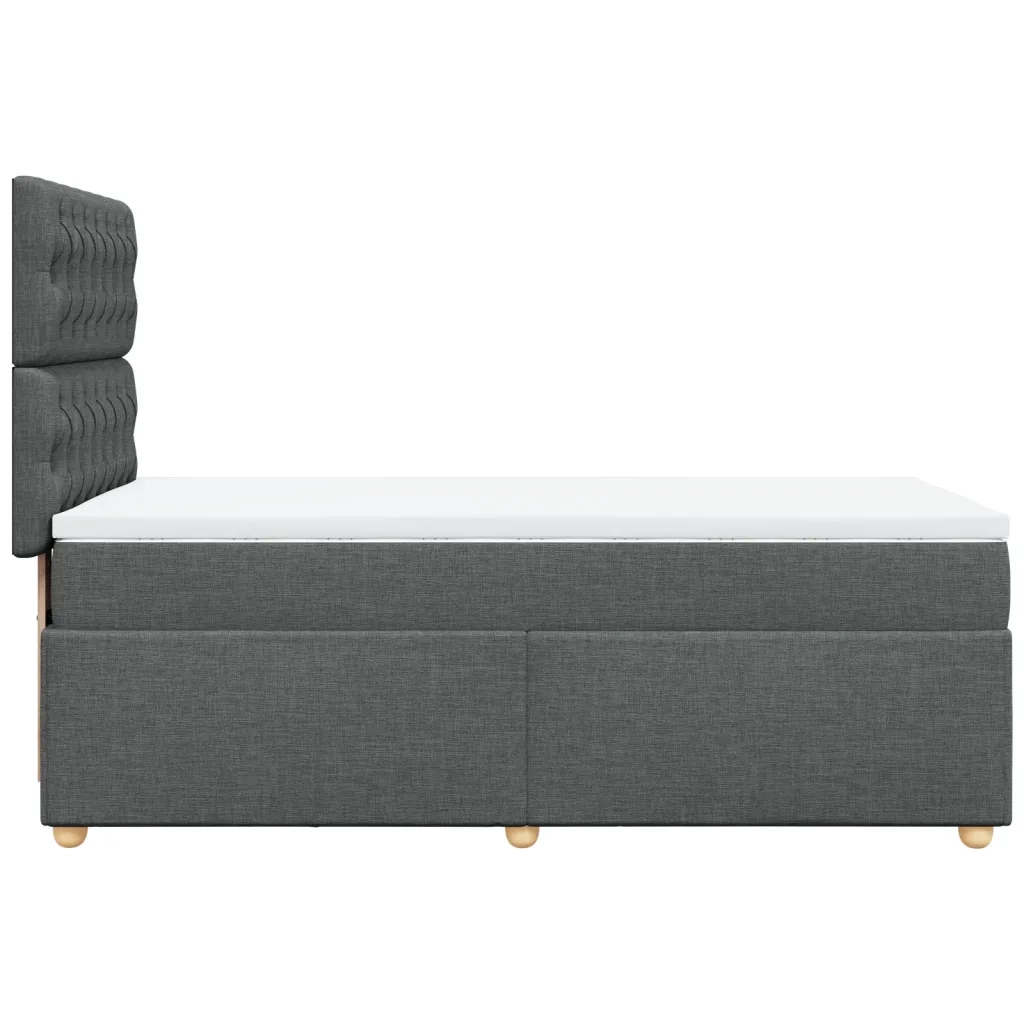 Giroletto a Molle con Materasso Grigio Scuro 90x190 cm Tessuto