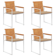 Sedie da Giardino con Cuscini 4 pz in Legno Massello di Acacia cod mxl 76275