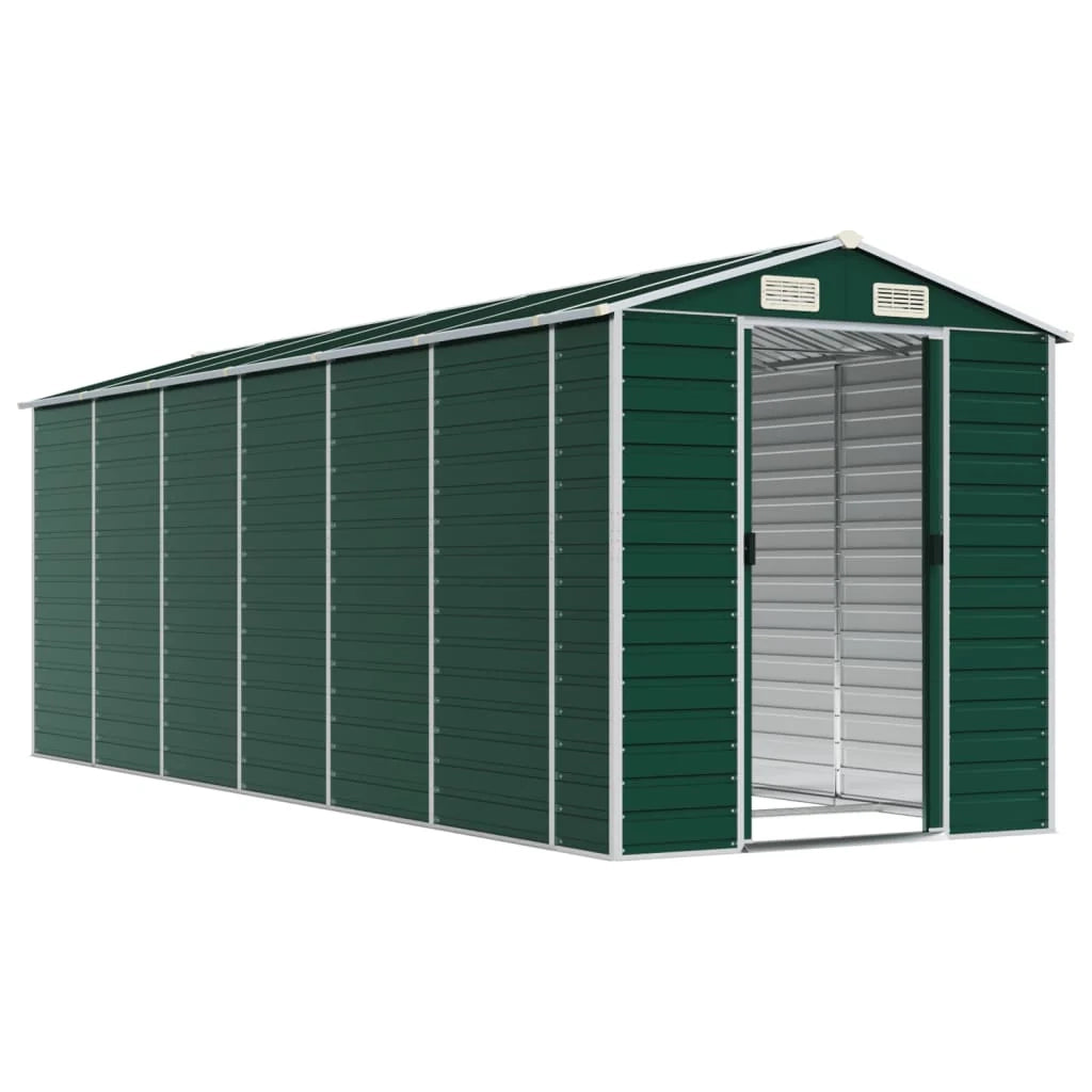 Casetta da giardino cabina ripostiglio casetta da esterno robusta casetta per attrezzi 191 x 555 x 198 cm acciaio zincato verde 02_0022352