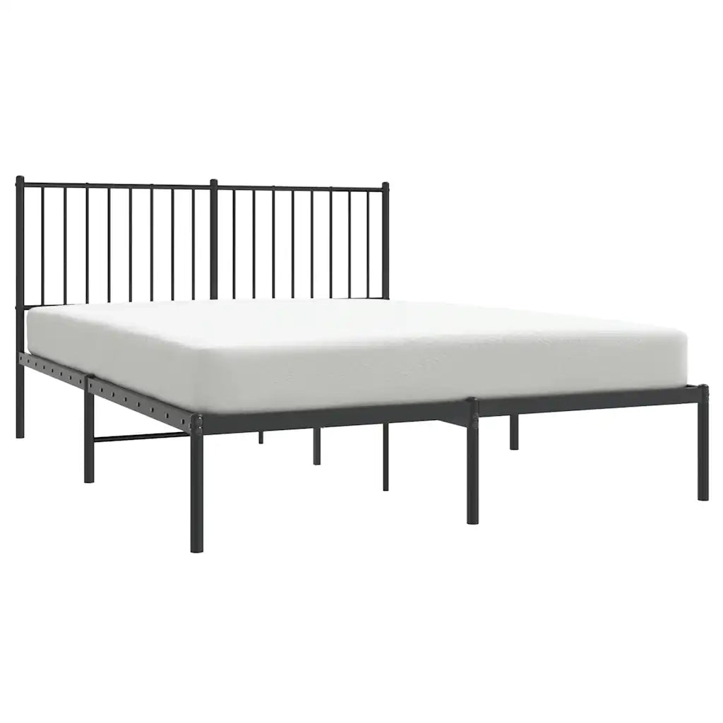 Giroletto con Testiera in Metallo Nero 135x190 cm 350863