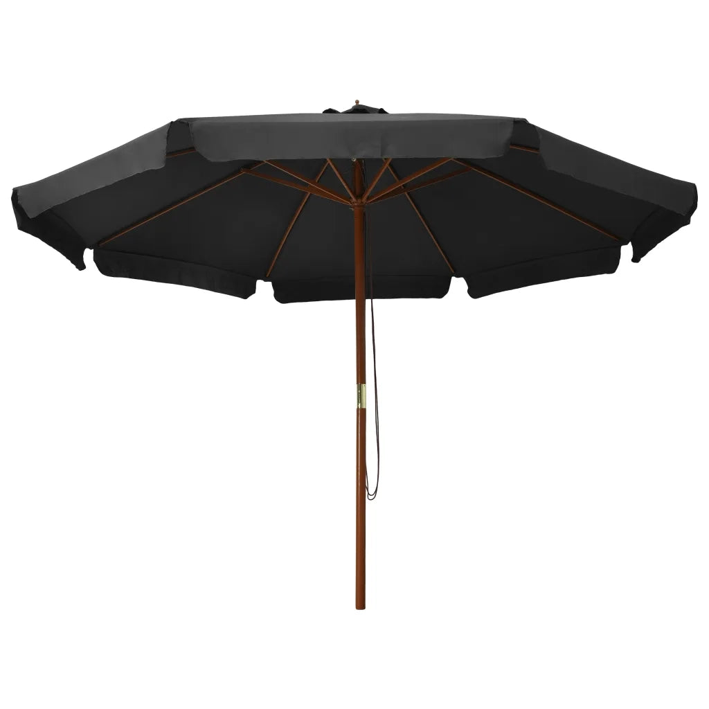 Ombrellone da Esterni-Ombrello da giardino con Palo in Legno 300 cm Antracite 309066