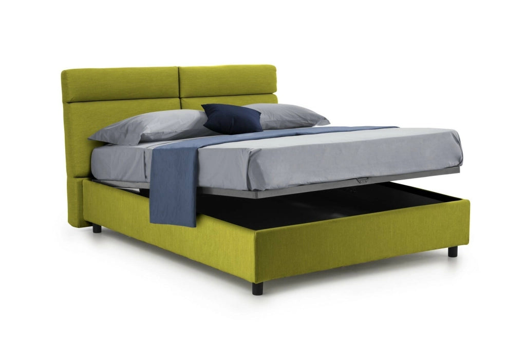 Letto Matrimoniale Ator, Letto Matrimoniale Sfoderabile Made in Italy, Verde