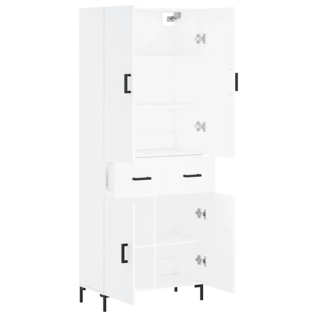 Buffet credenza cassettiera armadio mobile contenitore organizer cucina soggiorno salotto alto 69,5 x 34 x 180 cm legno ingegnerizzato bianco 02_0032583