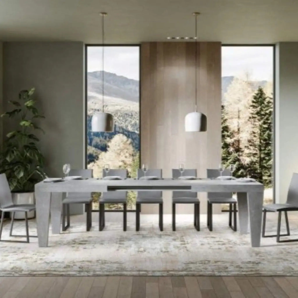Tavolo allungabile 180/440x90 cm Spimbo colore cemento