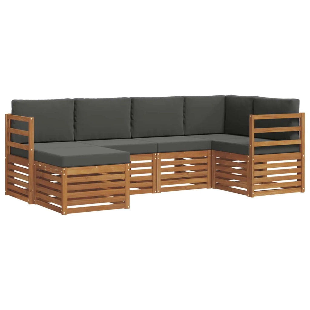 Set divano sezionale con cuscino 6 pcs Naturale e Antracite 3375072