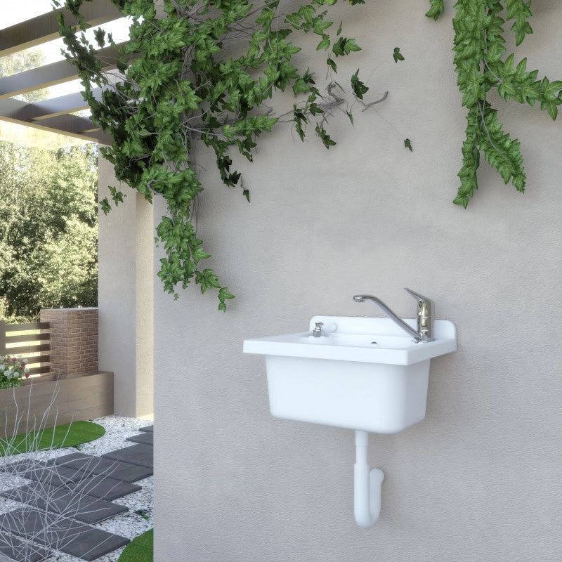 Pilozzo Mini a muro 42,5x34 cm da esterno  Bianco  Compatto e resistente Giardino e garage  Kit di montaggio  Negrari
