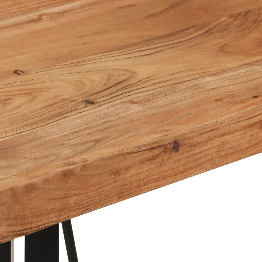 Tavolino da Bar 55x55x107cm in Legno Massello di Acacia e Ferro