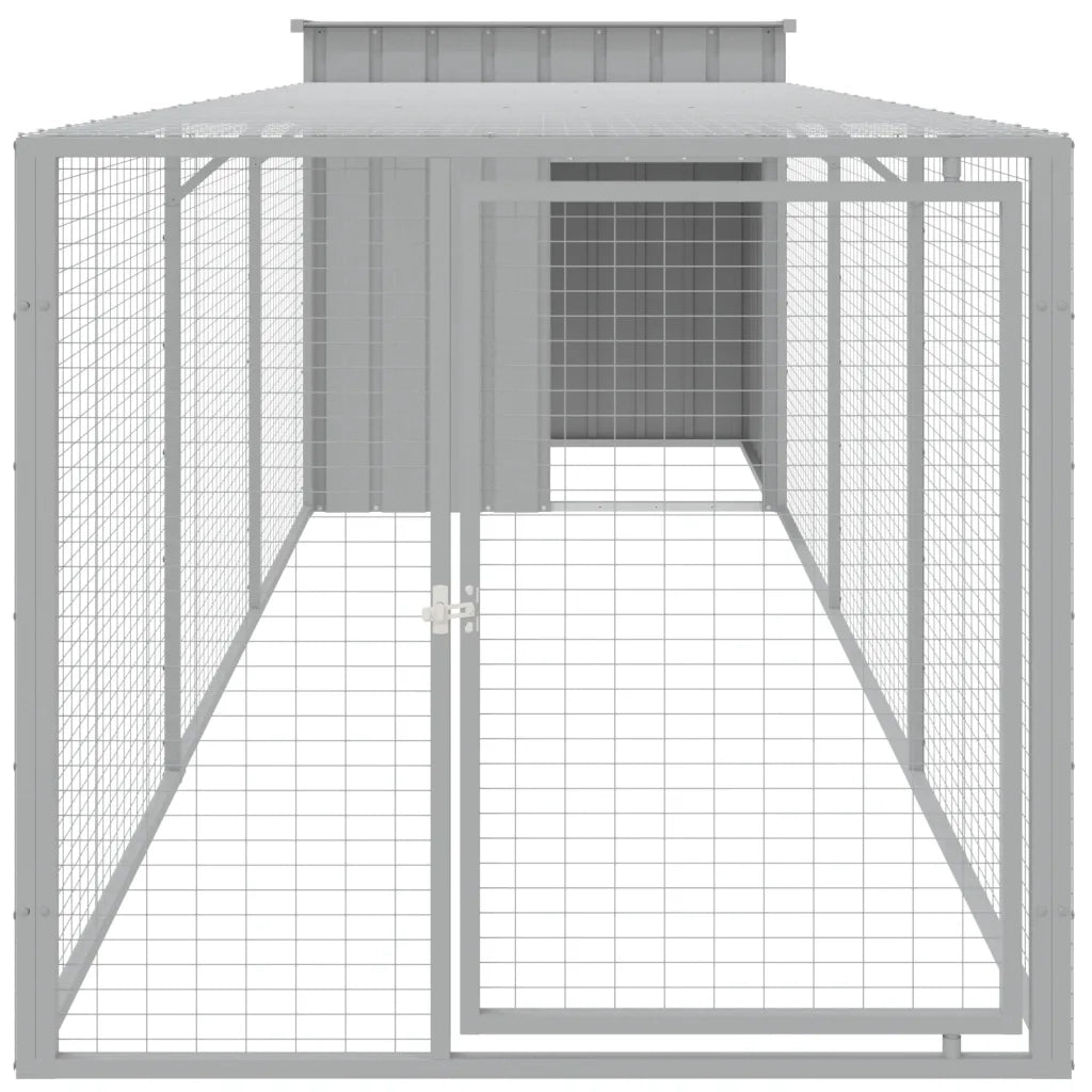 Pollaio Area Corsa Grigio Chiaro 110x405x110 cm Acciaio Zincato 3189094