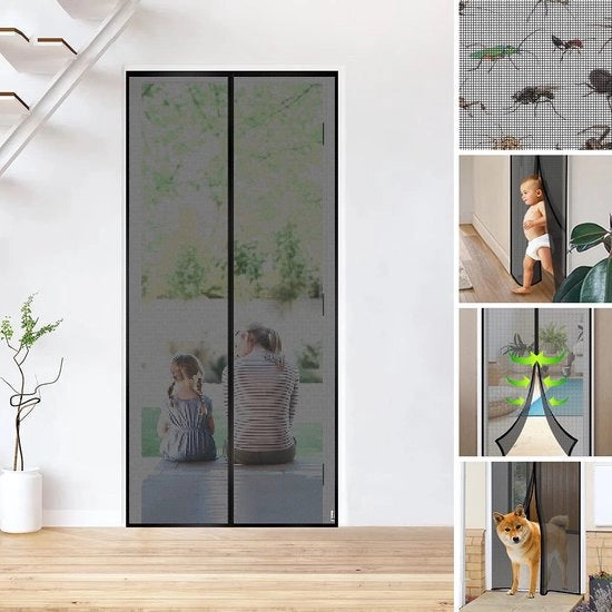 Rete magnetica per finestre, rete per finestre, balcone, rete per insetti, rete superfine, rete trasparente, rete automatica, rete magnetica, rete anti-insetti, (110 x 220 cm)