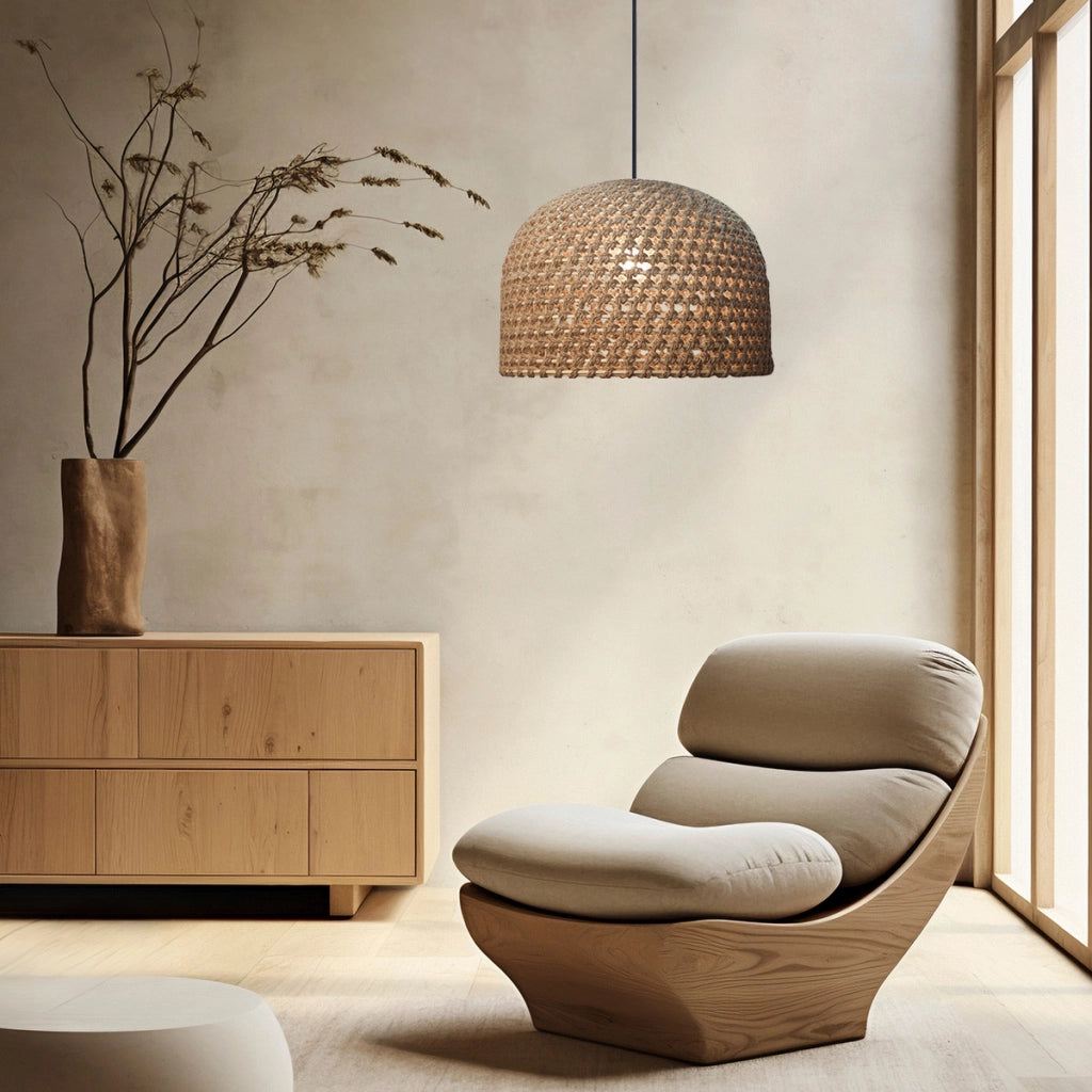 Lampada a sospensione rattan Ø50 E27 15W Kanso Light Prestige