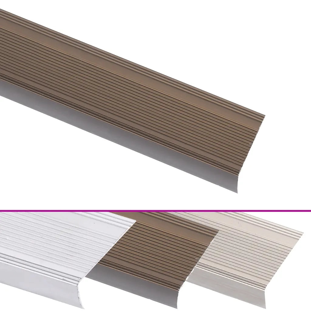 Profili a L per Gradini 5 pz in Alluminio 90 cm Marrone CFW1510749
