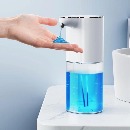 Dispensatore di sapone senza tocco automatico con sensore - ricarica via USB, 400 ml, montaggio a parete e tavolo