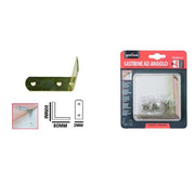Trade Shop - Set 4 Pz Lastrina Lastrine Ad Angolo Forma L 80x20x2mm Con Viti Per Mobili 91220 -