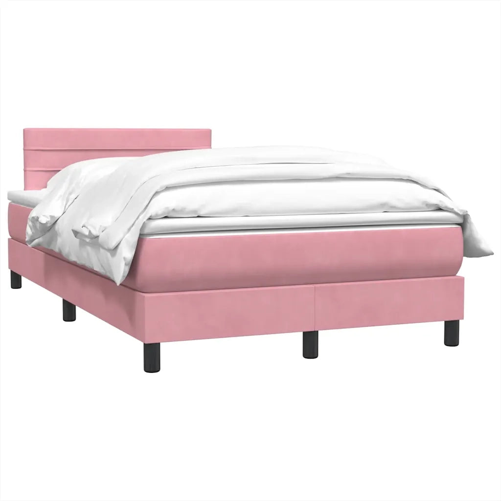 Giroletto a Molle con Materasso Rosa 120x220 cm in Velluto 3316352