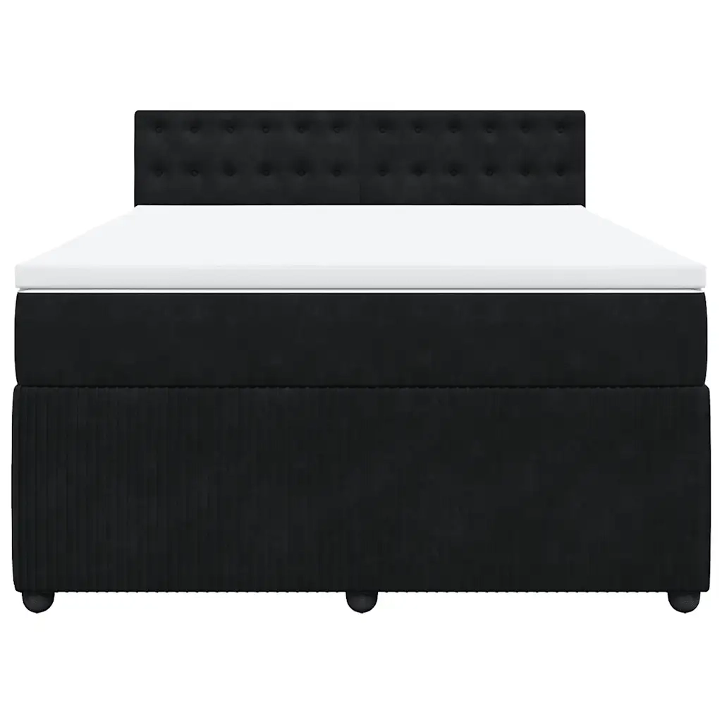 Giroletto a Molle con Materasso Nero 140x190 cm in Velluto 3287748