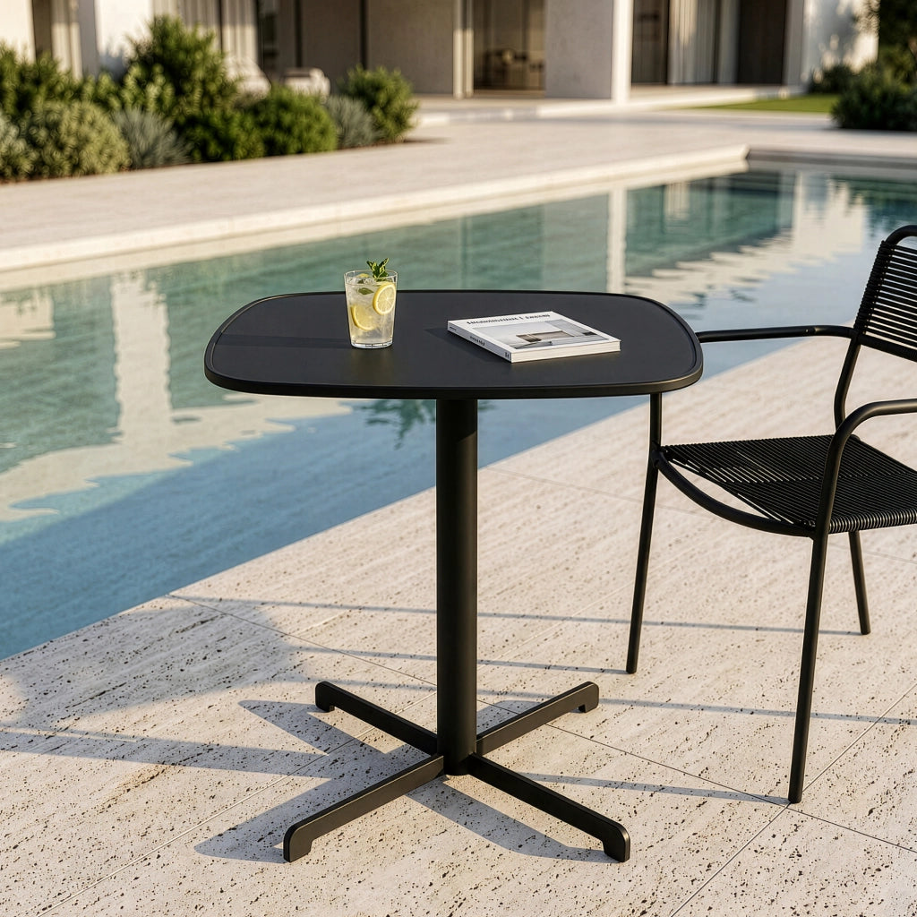 Tavolo da Bistrot Foggia per Esterno in Acciaio 75 x 70 x 70 cm - Grigio Antracite casa.pro