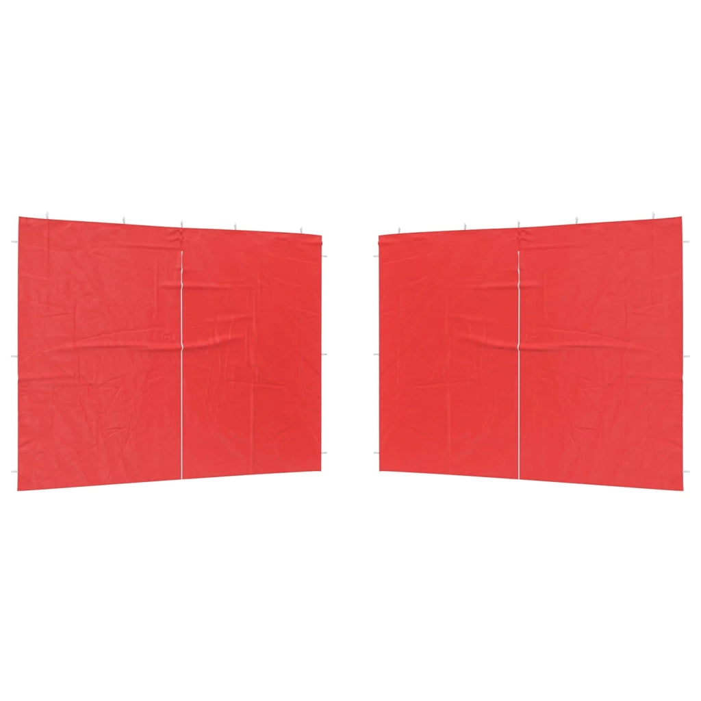 Parete per tenda da festa 2 pcs Rosso 300 x 195 cm PE e Acciaio 42033006