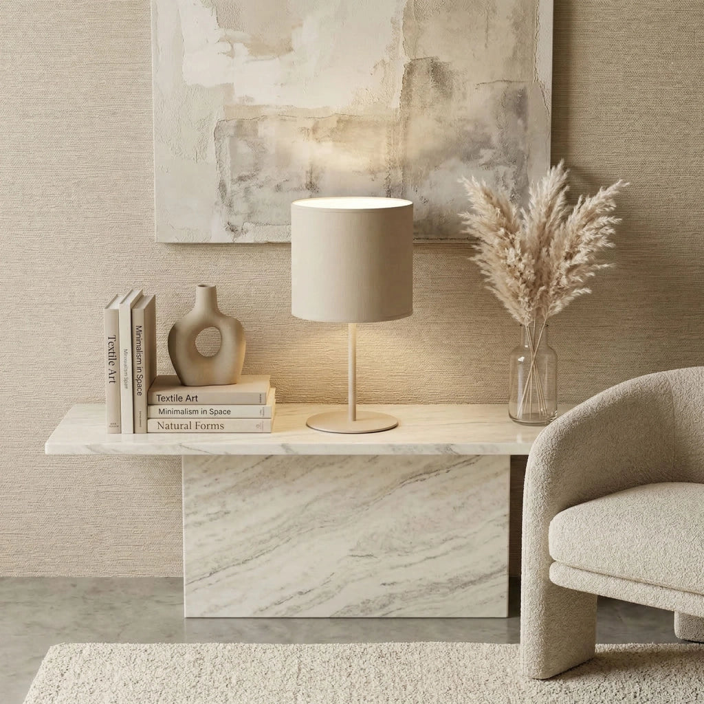 Lampada da tavolo minimalista beige 1xE27 metal Arden