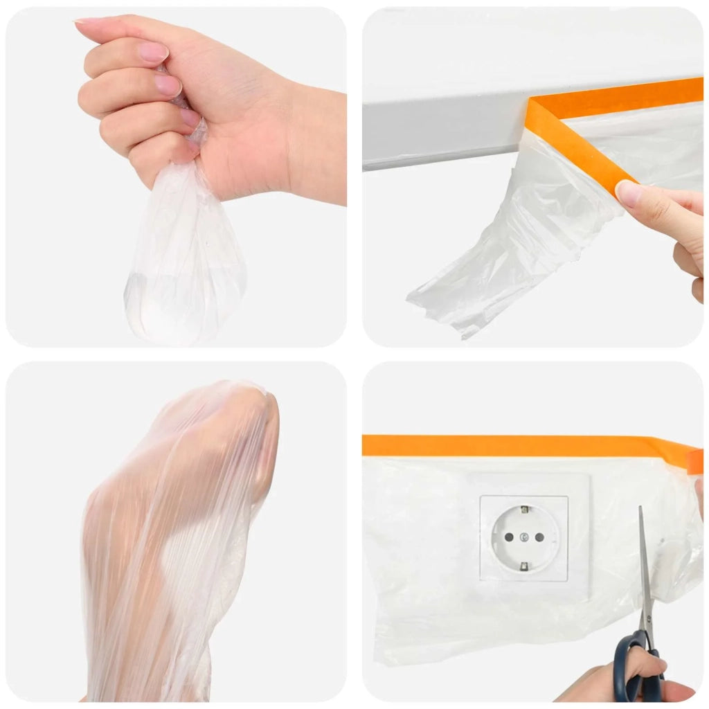 Telo per polvere con nastro adesivo 12 pz 140 x 3300 cm HDPE CFW4348151