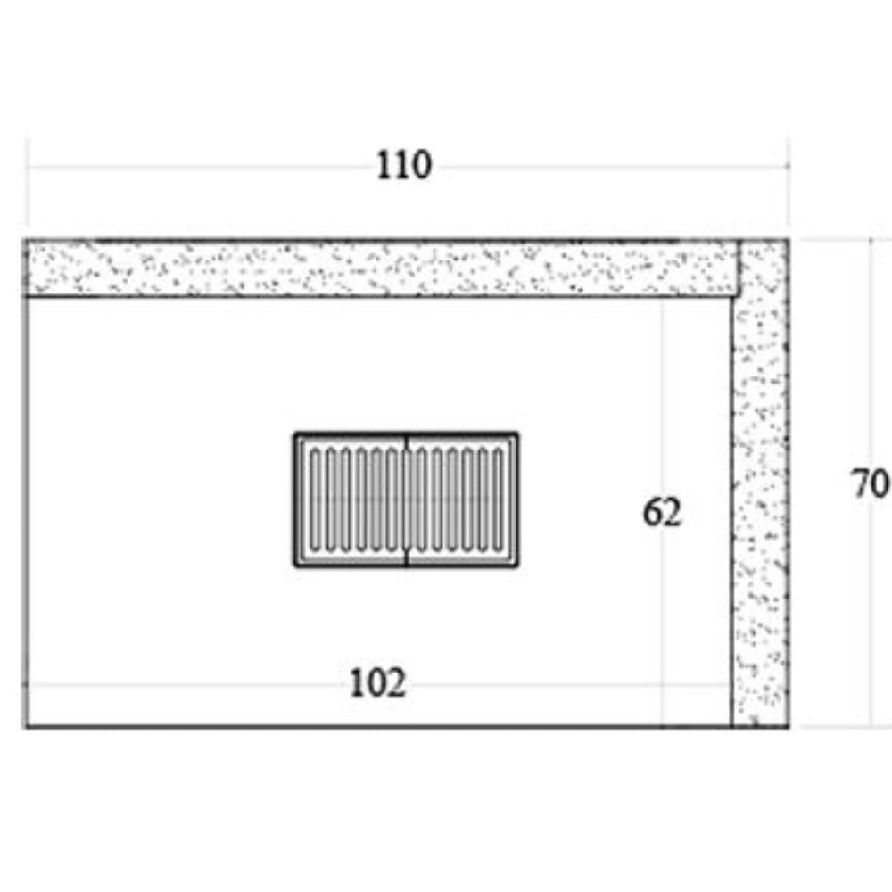 Camino a legna prefabbricato refrattario focolare aperto reversibile ds110ref